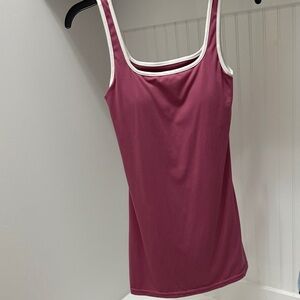 Elegant Maroon Tank Top with White Accents